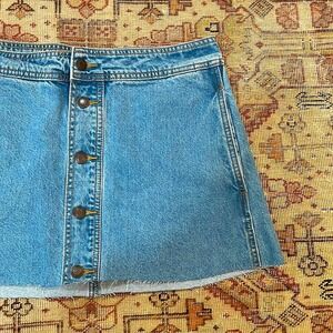 Litz denim button down mini skirt medium